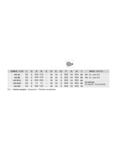 AG-26 - Hinge for indoor aluminium/wood doors - Frame with groove